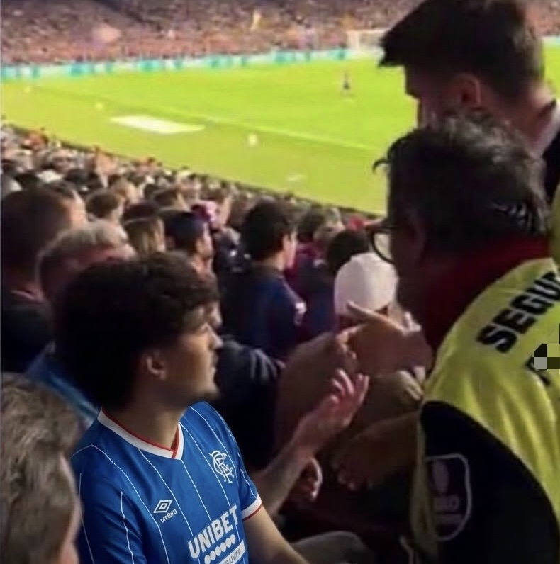 Kicked OUT. See the Reason why a father and son got kicked out of Tynecastle park after Rangers opening goal